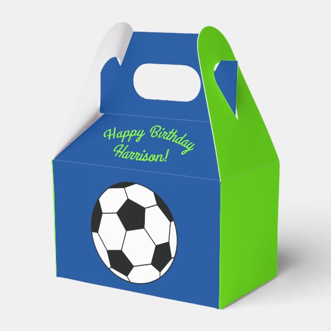 Soccer Sports Birthday Party Favour Box (Front Side)