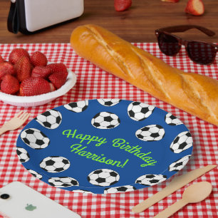 Soccer Sports Birthday Party Paper Plate
