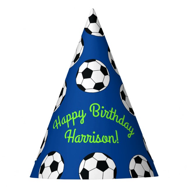 Soccer Sports Birthday Party Party Hat (Front)