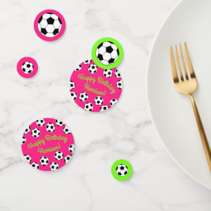 Soccer Sports Birthday Party Pink Confetti