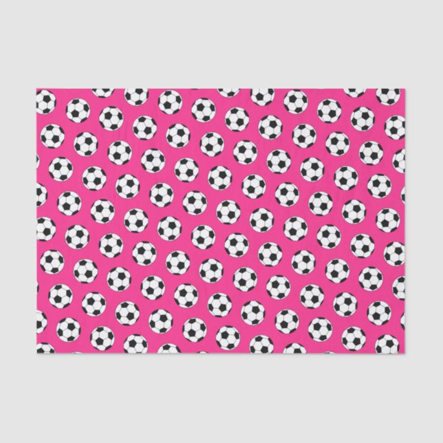 Soccer Sports Birthday Party Pink Tissue Paper (Front)