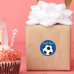 Soccer Sports Birthday Party Thank You Classic Round Sticker