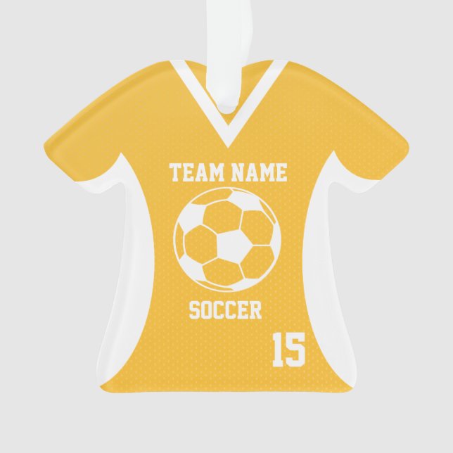 Soccer Sports Jersey Gold with Photo Ornament (Front)