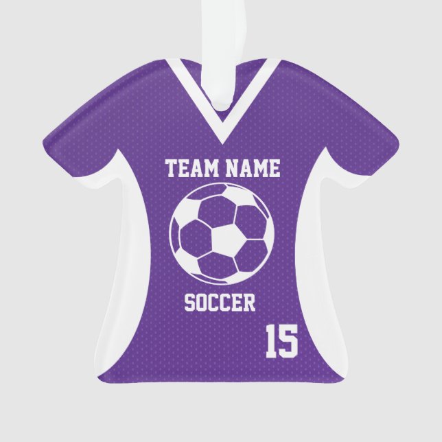 Soccer Sports Jersey Purple with Photo Ornament (Front)
