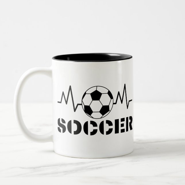 Soccer sports Two-Tone coffee mug (Left)