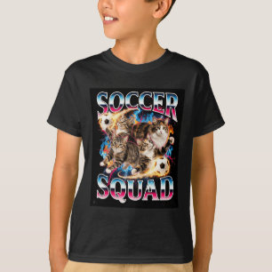 Soccer Squad Funny Cat Meme Retro 90s Bootleg Grap T-Shirt