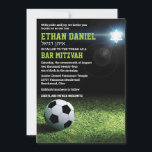 Soccer Stadium at Night Bar Mitzvah Invitation<br><div class="desc">If your son is a soccer enthusiast with dreams of the World Cup, then this Bar Mitzvah invitation that has an image of a nighttime soccer stadium with a glowing Star of David shining down on the green grass and soccer ball may be a perfect way to celebrate his big...</div>