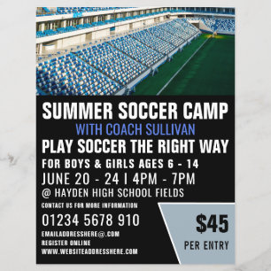 Soccer Stadium, Soccer Camp Advertising Flyer