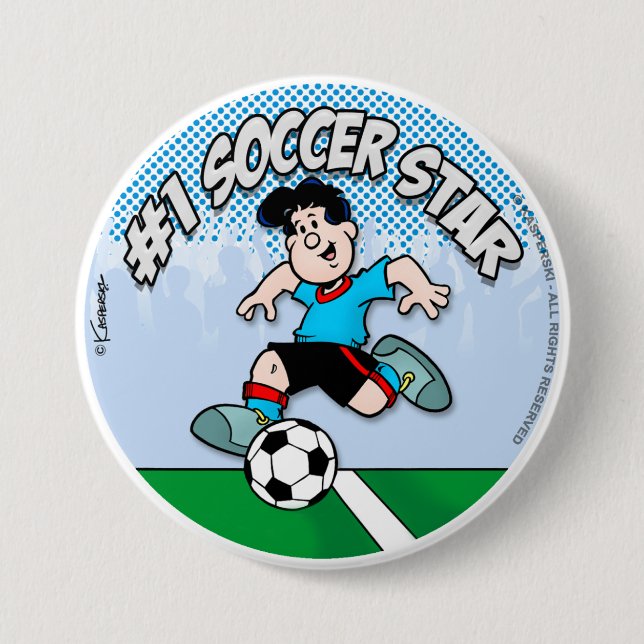Soccer Star 7.5 Cm Round Badge (Front)