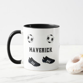 Soccer star add name text mug