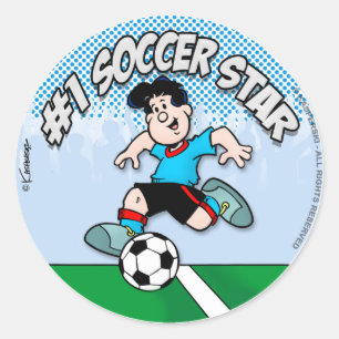 Soccer Star Classic Round Sticker