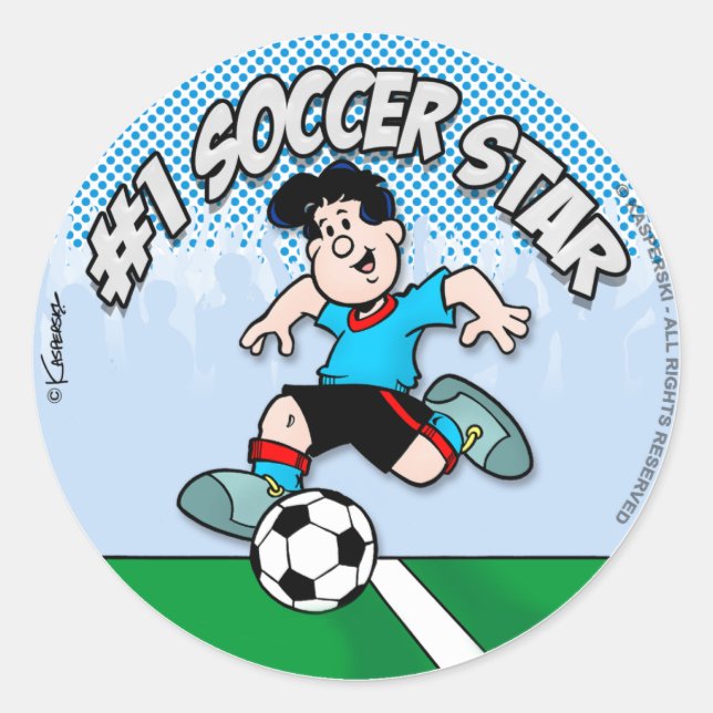 Soccer Star Classic Round Sticker (Front)