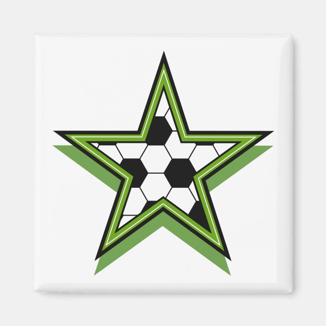 soccer star green magnet (Front)