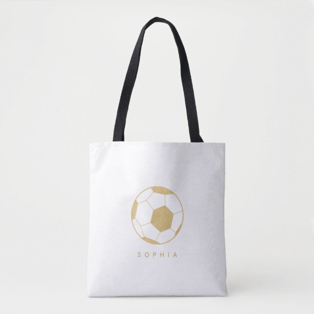Soccer Star Personalised Gold  Tote Bag (Front)