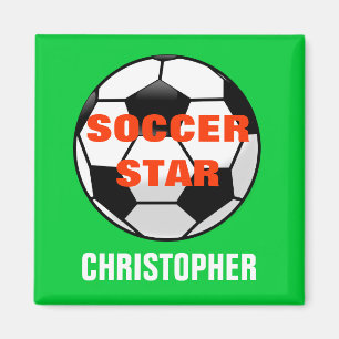 Soccer Star Personalised Magnet