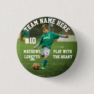 Soccer Star Player   Name Quote Number Team Photo 3 Cm Round Badge