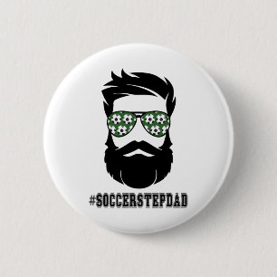 Soccer Stepdad With Beard Step Dad Step Father Ste 6 Cm Round Badge