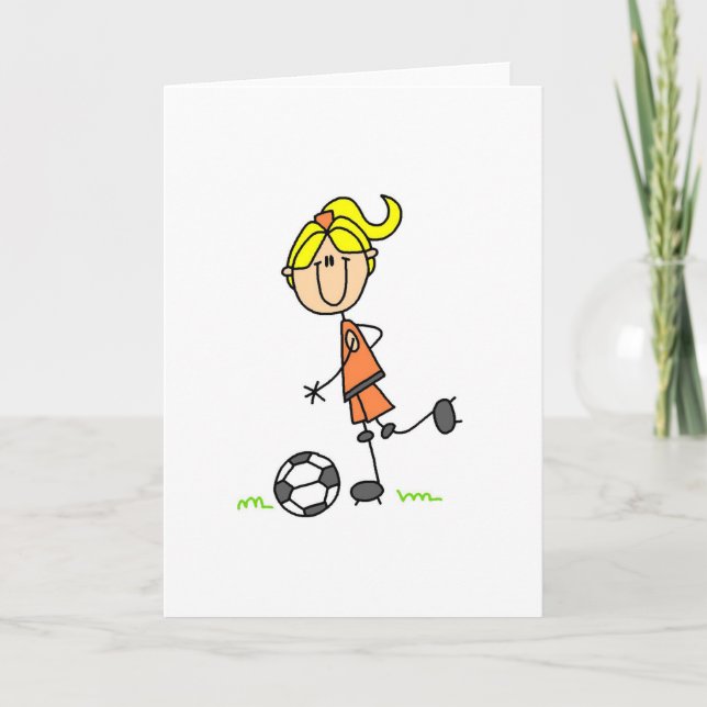 Soccer Stick Figure Card (Front)