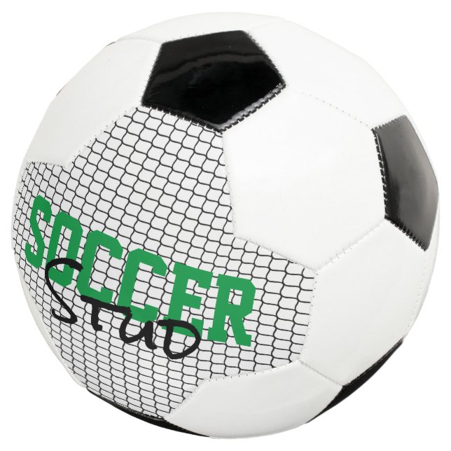 Soccer Stud Sports Ball Net Black White Green Fun (Three Quarter)