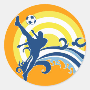 soccer summersetz. classic round sticker