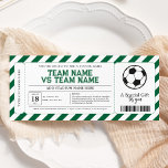 Soccer Surprise Gift Game Ticket Certificate Invitation<br><div class="desc">Soccer Surprise Gift Game Ticket Certificate Invitation. Score big with our Soccer Game Gift Ticket Template. Customise for a perfect gift,  and give the thrill of a live match experience. It's a goal-worthy present for any soccer fan!</div>