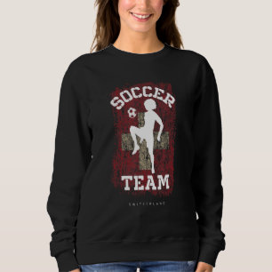 Soccer Switzerland Flag Football Womens Soccer Gir Sweatshirt