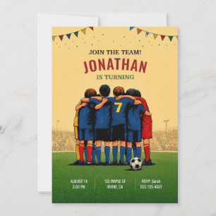 Soccer Team Birthday Invitation