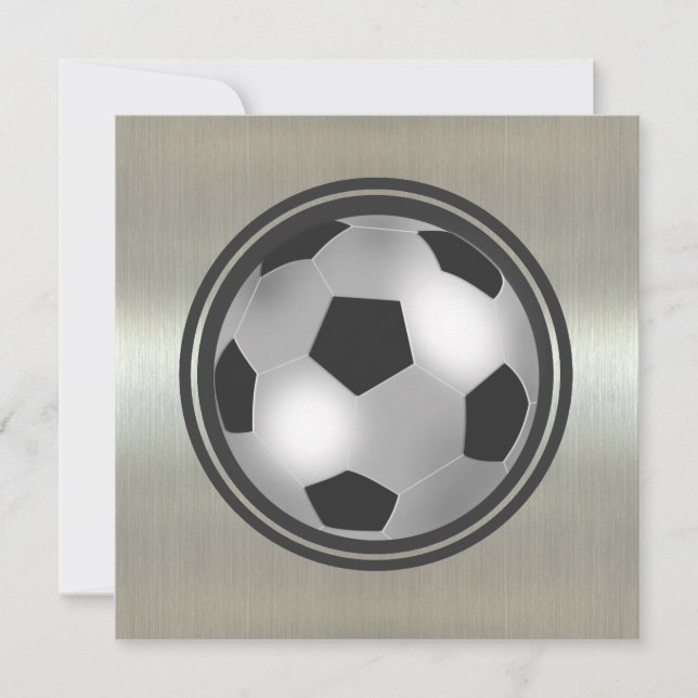 Soccer Team Black and Silver Invitations (Front)