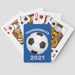 Soccer Team Blue Personalised Playing Cards
