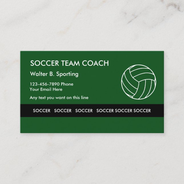 Soccer Team Coach Business Card (Front)