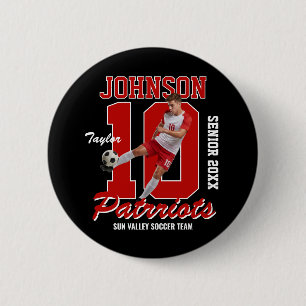 Soccer Team Custom Photo Jersey Number Sports 6 Cm Round Badge