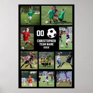 Soccer Team Name Photo Collage  Poster