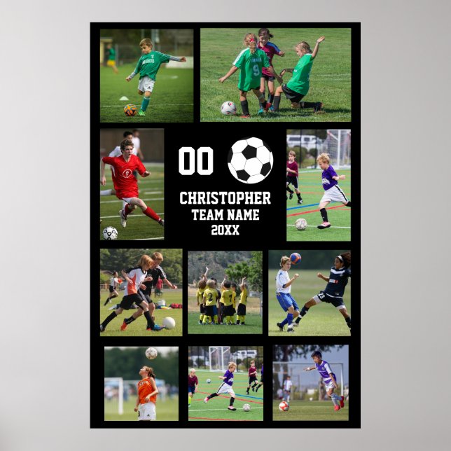 Soccer Team Name Photo Collage  Poster (Front)