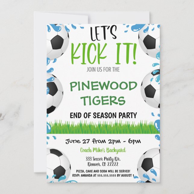 Soccer Team Party Invitation (Front)
