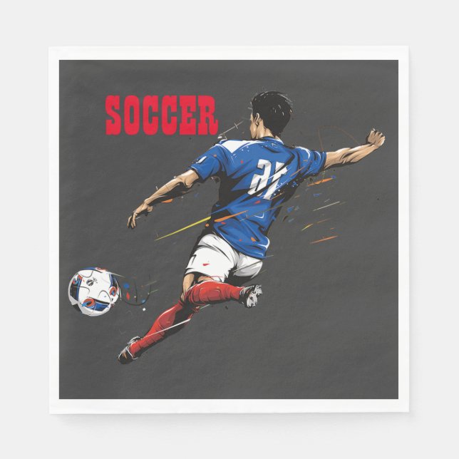 Soccer Team Player Paper Napkin (Front)