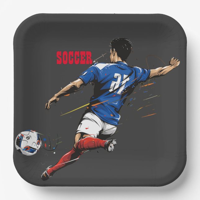 Soccer Team Player Paper Plate (Front)
