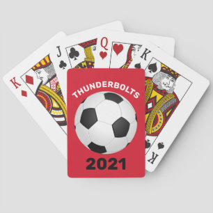 Soccer Team Red Personalised Playing Cards