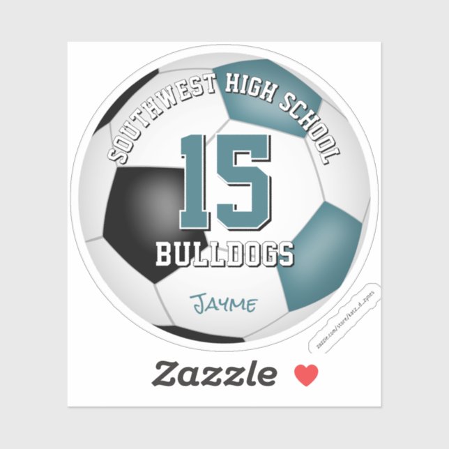 soccer team spirit kids teal team colours (Sheet)