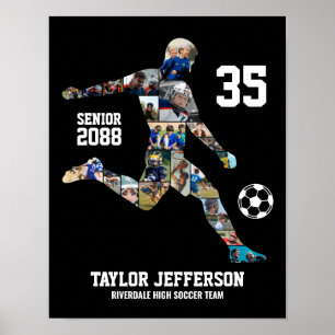 Soccer Team Sports Custom Photo Collage Senior Poster