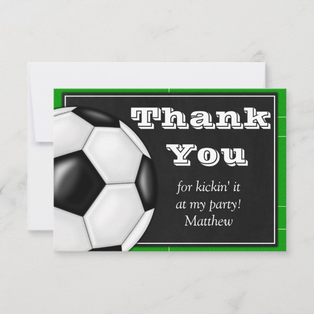 Soccer Thank You Card for Soccer Players (Front)