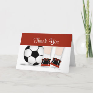 Soccer Thank You Card in Red