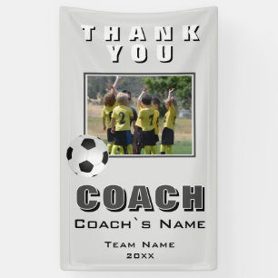 Soccer Thank you Coach Team Photo  Banner