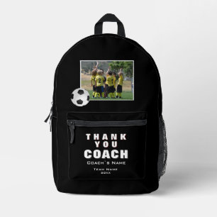 Soccer Thank you Coach Team Photo  Printed Backpack