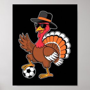 Soccer Thanksgiving Turkey Matching Player Poster