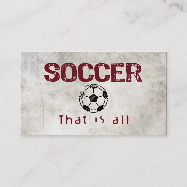 Soccer, That Is All Business Card (Front)