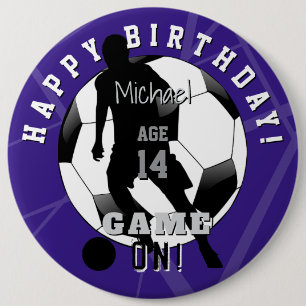 Soccer Theme Birthday Button HAMbyWG