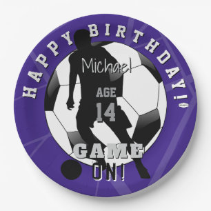 Soccer Theme Birthday Paper Plates HAMbyWG