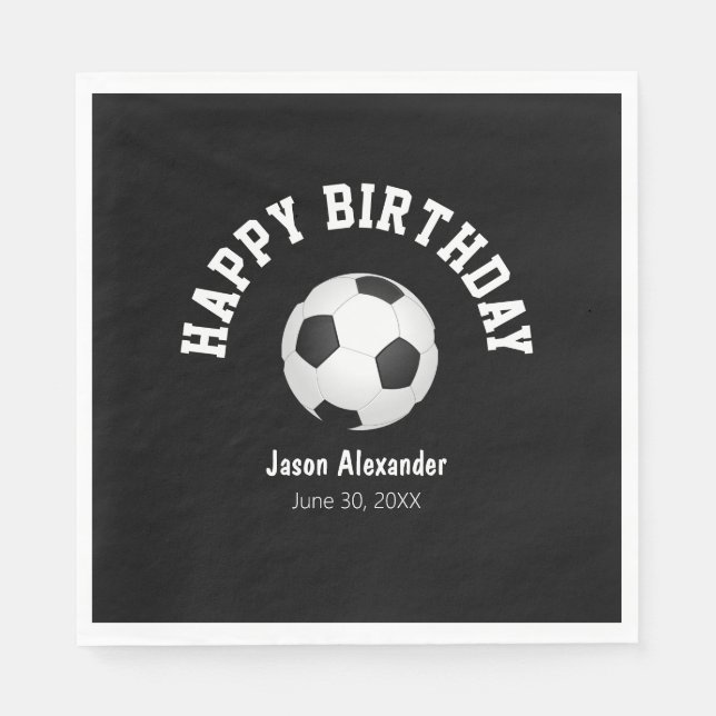 Soccer Theme Birthday Party Napkins Tableware (Front)