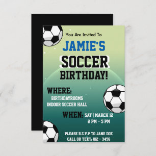 Soccer Themed Birthday Invitations