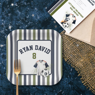 Soccer Themed Birthday Party Paper Plate
